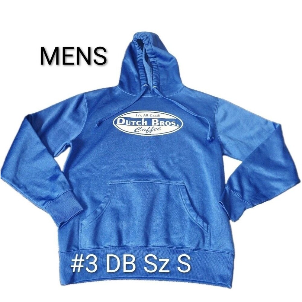 #3 Dutch Bros Coffee SM Blue "It's All Good!" Graphic Pullover Hoodie Sweater